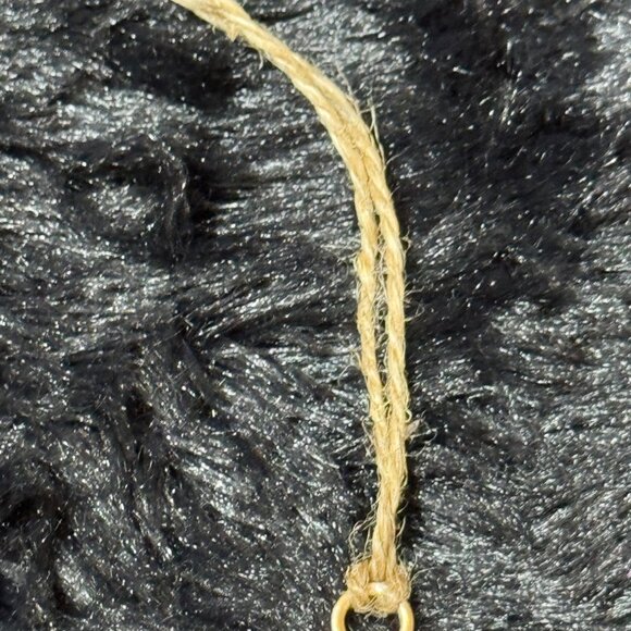 Vintage Santa Claus Christmas Ornament With Tree & Gifts Rustic Twine Hanger - Picture 3 of 4